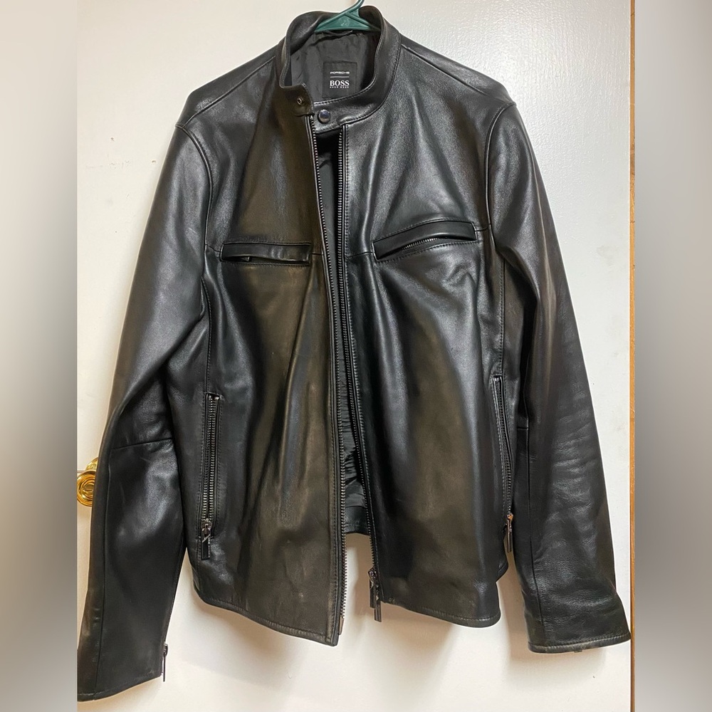Authentic Hugo Boss leather jacket